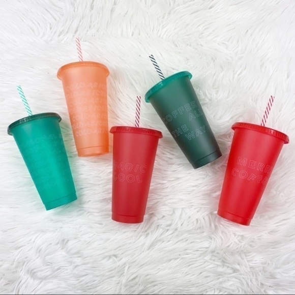 𝅺STARBUCKS Holiday 2019 Reusable Cold Cups Set 5 - Picture 2 of 8